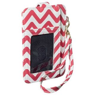 Merona Chevron Credit Card Wallet with Removable Wristlet Strap   Coral/White