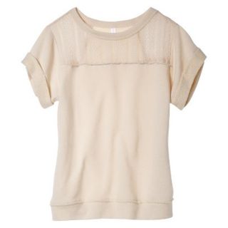 Xhilaration Juniors Short Sleeve Sweatshirt   White LRG