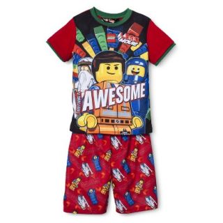 The Lego Movie Boys 2 Piece Short Sleeve Pajama Set   Red XS