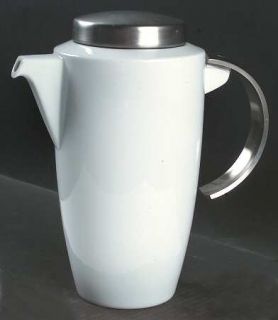 Thomas Vario White Coffee Pot & Lid, Fine China Dinnerware   All White, Triangul