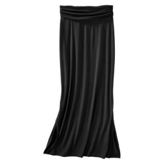 Merona Petites Ruched Waist Knit Maxi Skirt   Black LP