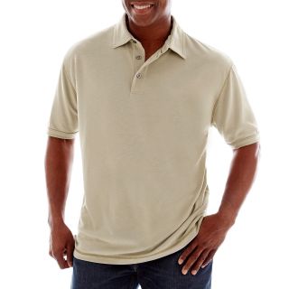 THE FOUNDRY SUPPLY CO. Short Sleeve Slub Polo Shirt Big and Tall, Khaki, Mens