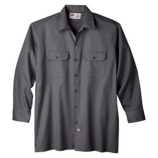 Dickies Mens Original Fit Long Sleeve Twill Work Shirt   Charcoal XXLT
