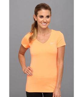 Nike Pro S/S V Neck Top Womens T Shirt (Orange)