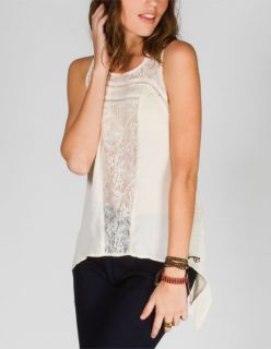 Lace Inset Womens Sharkbite Tank Cream In Sizes X Large, Large,