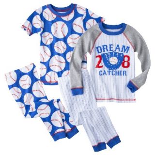Just One You Made by Carters Boys 4 Piece Baseball Pajama Set   Gray/Blue 7