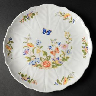 John Aynsley Cottage Garden  Cake Plate, Fine China Dinnerware   Butterfly & Flo