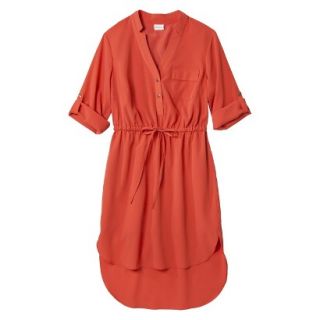 Merona Womens Drawstring Shirt Dress   Orange   L