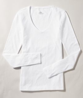 Cotton/Modal V Neck, Long Sleeve