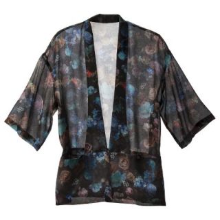 Mossimo Womens Sheer Kimono Jacket   Black L