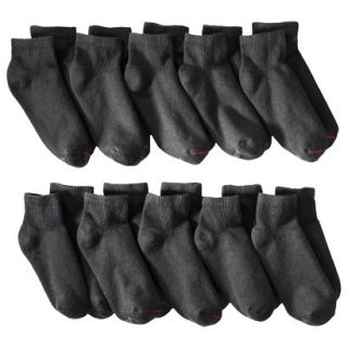 Hanes Premium Mens 10Pk Ankle Socks   Black