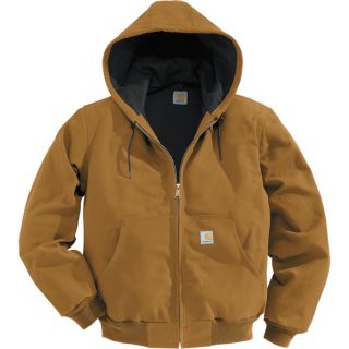 Carhartt Duck Active Jacket   Thermal Lined, Brown, 6XL, Big Style, Model J131