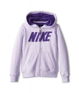 Nike Kids Fleece FZ Hoodie Girls Sweatshirt (Purple)