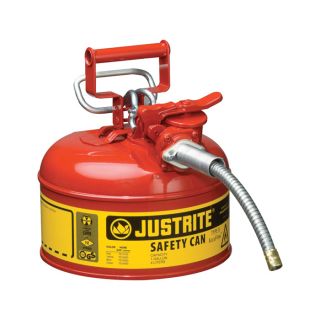 Justrite AccuFlow Type II Safety Fuel Can   1 Gallon, Red, Model 7210120