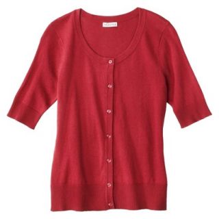 Merona Womens Short Sleeve Cardigan   Wowzer Red   XS