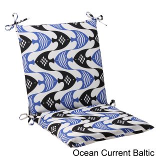 Pillow Perfect Ocean Current Polyester Squared Outdoor Chair Cushion
