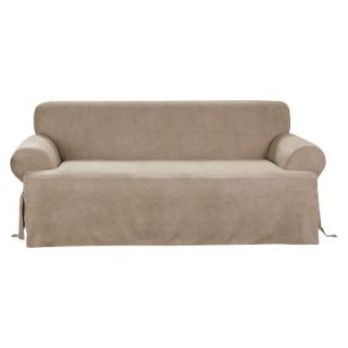 Sure Fit Soft Suede T Sofa   Taupe