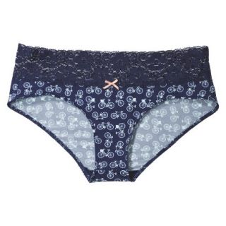 Xhilaration Juniors Micro With Lace Hipster   Oxford Blue XS