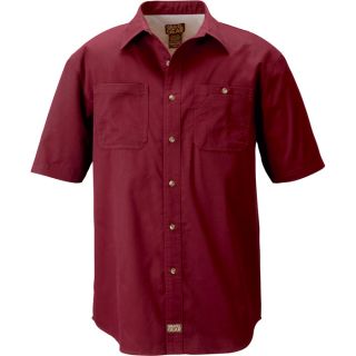 Gravel Gear Brushed Twill Short Sleeve Work Shirt with Teflon   Maroon, 2XL