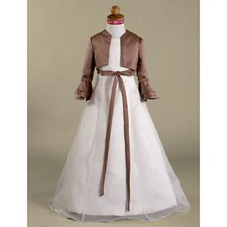 Long Sleeves Satin Flower Girl Jacket / Special Occasion Wrap(170326)