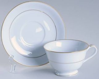 Noritake 7050 Footed Cup & Saucer Set, Fine China Dinnerware   White Background,