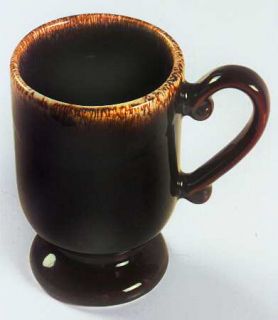 Pfaltzgraff Gourmet Brown Pedestal Mug, Fine China Dinnerware   Brown Drip Desig