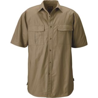 Gravel Gear Cotton Ripstop Short Sleeve Work Shirt with Teflon   Khaki, Large