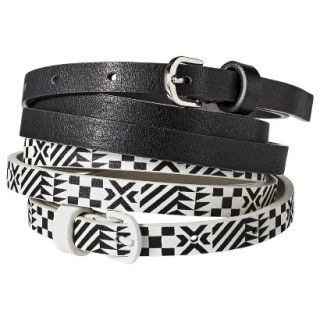 Mossimo Supply Co. Two Pack Skinny Belt   Black/White L