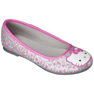 Girls Hello Kitty Ballet Flat   Silver 1