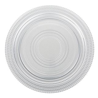 Dot 4 piece Silver Charger Plate Set