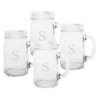 Personalized Monogram Old Fashioned Drinking Jar Set of 4   S