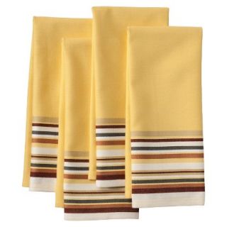Threshold Yarndye Stripe Kitchen Towel Set of 4   Yellow