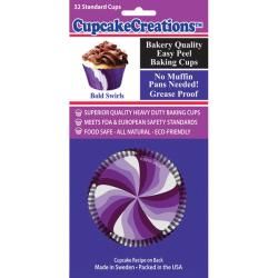 Cupcake Creations Purple Swirls Standard Baking Cups (pack Of 32)