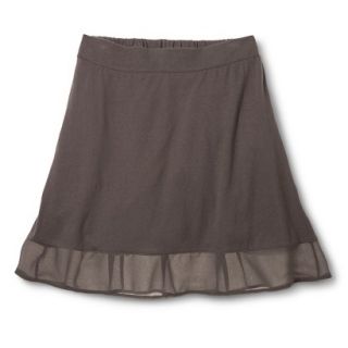 Xhilaration Juniors Skirt with Contrast Hem   Gray L(11 13)