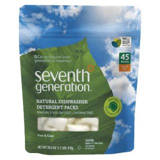 Seventh Generation Natural Dishwasher Detergent Packs   Free and Clear (45