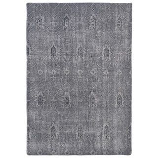 Hand knotted Vintage Replica Grey Wool Rug (20 X 30)