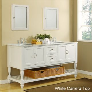 70 inch Pearl White Mission Turnleg Double Vanity Sink Cabinet
