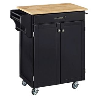 Kitchen Cart Home Styles Cart with Wood Top   Black/Natural