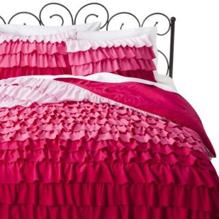 Xhilaration Ruffle Comforter Set   Pink (Full/Queen)