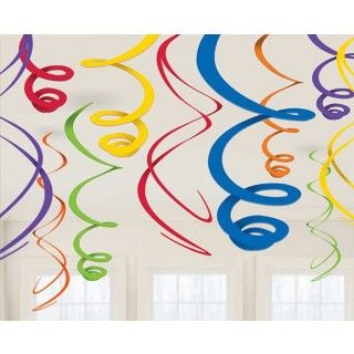 Rainbow Plastic Swirl Decorations (12)