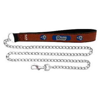 St. Louis Rams Football Leather 3.5mm Chain Leash   L