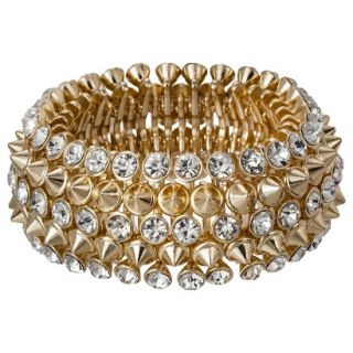 Capsule by C�ra Spike Beaded Bracelet with Rhinestones   Gold
