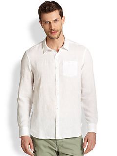 True Religion Linen Pocket Sportshirt   White