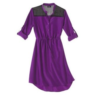 Mossimo Womens 3/4 Sleeve Shirt Dress   Fresh Iris XS