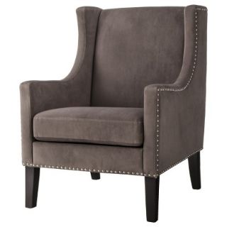 Skyline Upholstered Chair Jackson Upholstered Wingback Chair   Gray velvet