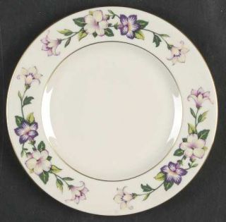 Pickard Pamela Bread & Butter Plate, Fine China Dinnerware   Pink, Purple Flower