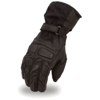 First Classics Mens Waterproof Motorcycle Gauntlet Glove   Black, XL, Model