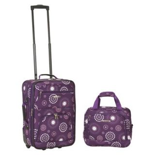 Rockland 19 Rolling Carry On With Tote   Purple Pearl