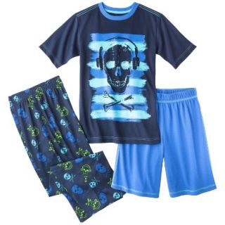 Cherokee Boys 2 Piece Short Sleeve Skull Pajama Set   Blue S