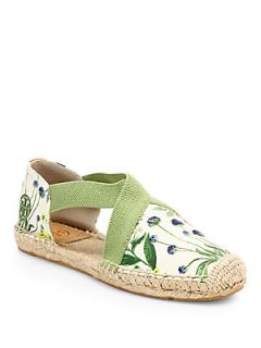 Tory Burch Catalina Floral Print Canvas Espadrille Flats   Floral